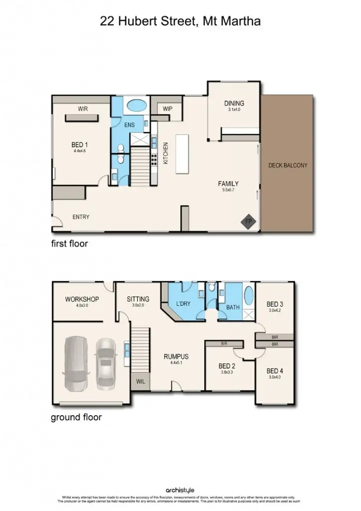 Floorplan of Homely house listing, 22 Hubert Street, Mount Martha VIC 3934