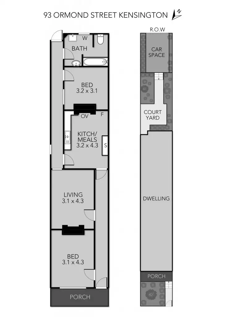 Floorplan of Homely house listing, 93 Ormond Street, Kensington VIC 3031