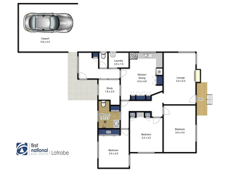 Floorplan of Homely house listing, 7 Barker Crescent, Traralgon VIC 3844