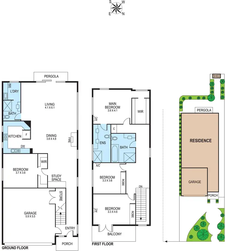 Floorplan of Homely townhouse listing, 1/108 Truganini Road, Carnegie VIC 3163
