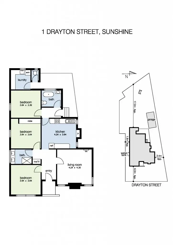 Floorplan of Homely house listing, 1 Drayton Street, Sunshine VIC 3020