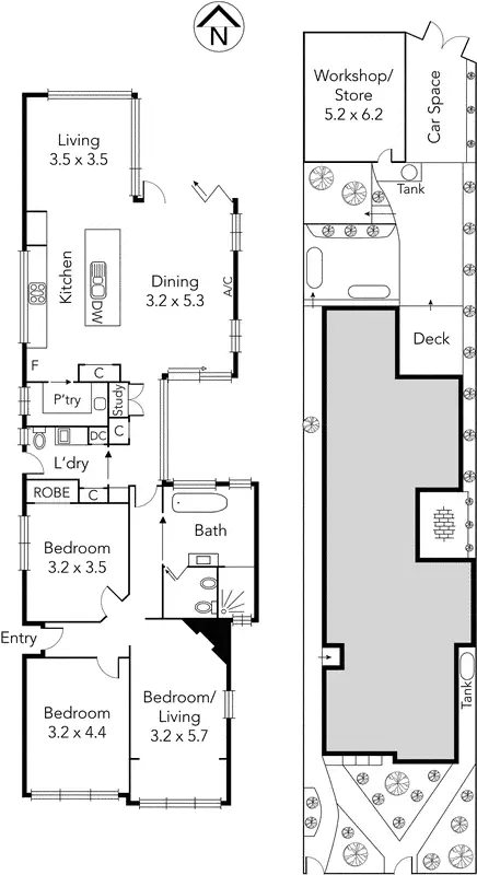 Floorplan of Homely house listing, 108 Woolton Avenue, Thornbury VIC 3071