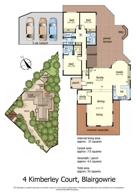 Floorplan of Homely house listing, 4 Kimberley Court, Blairgowrie VIC 3942