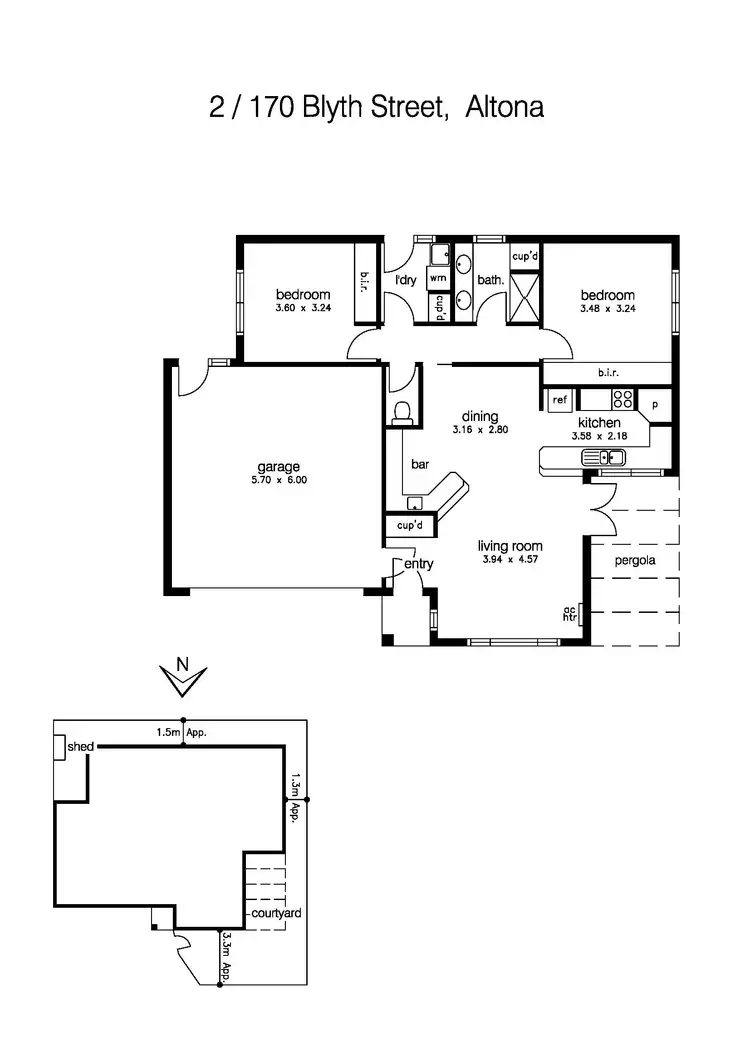 Floorplan of Homely unit listing, 2/170 Blyth Street, Altona VIC 3018