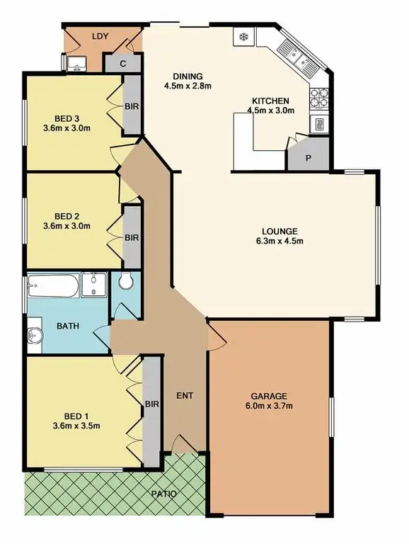 Floorplan of Homely unit listing, 1/19 Joffre Street, Reservoir VIC 3073