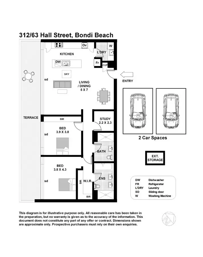 Floorplan of Homely apartment listing, 312/63 Hall Street, Bondi Beach NSW 2026