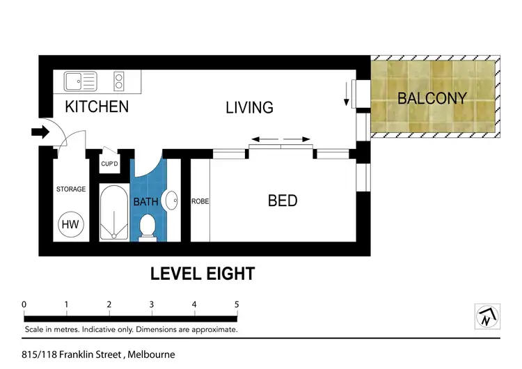 Floorplan of Homely apartment listing, 815/118 Franklin St, Melbourne VIC 3000