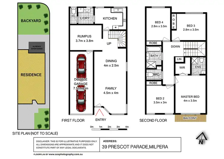 Floorplan of Homely semi-detached listing, 39 Prescot Parade, Milperra NSW 2214