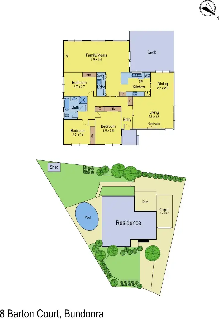 Floorplan of Homely house listing, 8 Barton Court, Bundoora VIC 3083