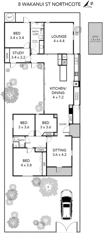 Floorplan of Homely house listing, 8 Wakanui Street, Northcote VIC 3070