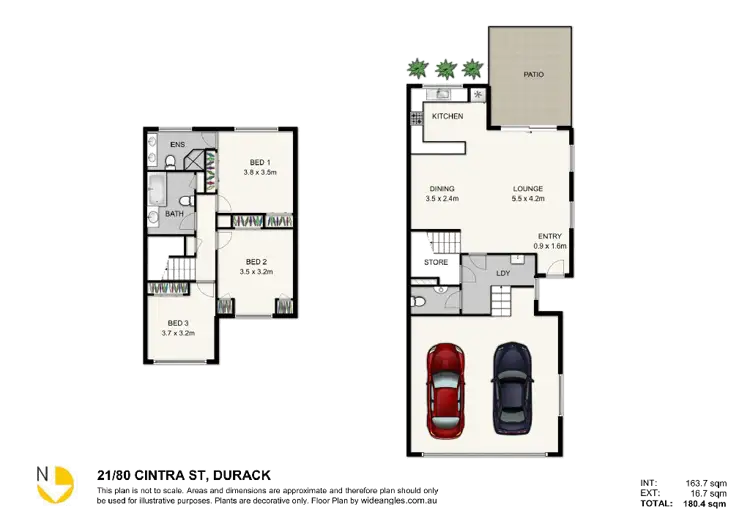 Floorplan of Homely townhouse listing, 21/80 Cintra Street, Durack QLD 4077