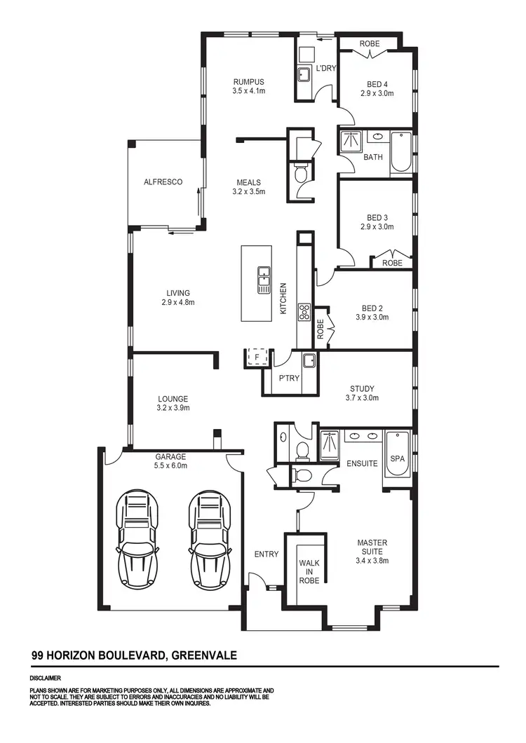 Floorplan of Homely house listing, 99 Horizon Boulevard, Greenvale VIC 3059