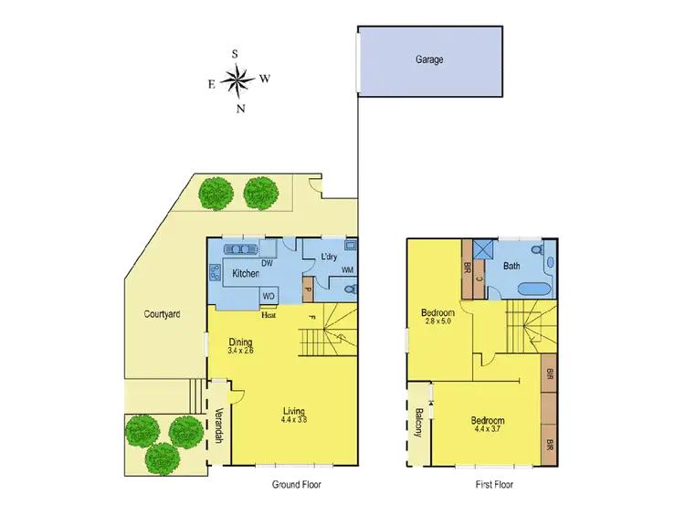 Floorplan of Homely townhouse listing, 1/17 Aberdeen Street, Newtown VIC 3220