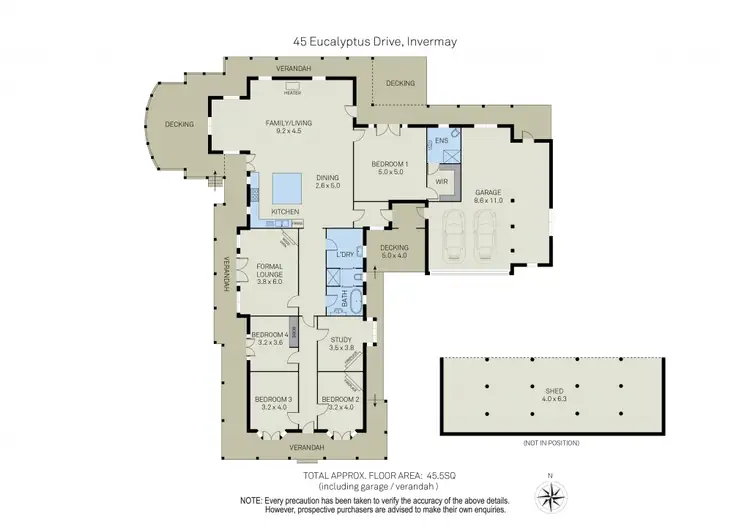 Floorplan of Homely house listing, 45 Eucalyptus Drive, Invermay VIC 3352