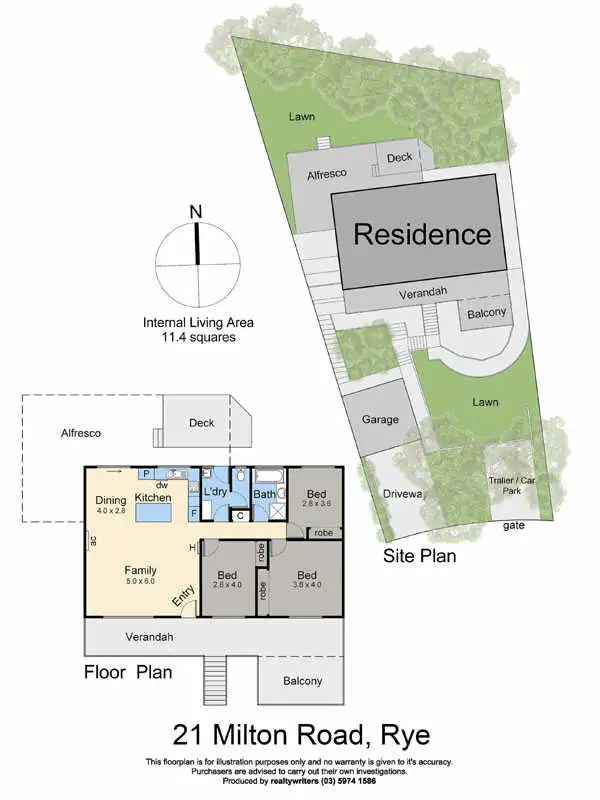 Floorplan of Homely house listing, 21 Milton Road, Rye VIC 3941