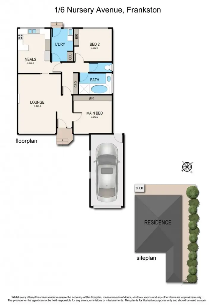 Floorplan of Homely unit listing, 1/6 Nursery Ave, Frankston VIC 3199
