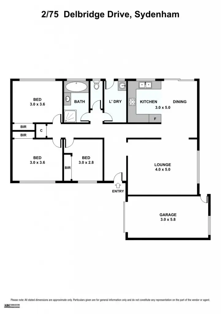Floorplan of Homely unit listing, 2/75 Delbridge Drive, Sydenham VIC 3037