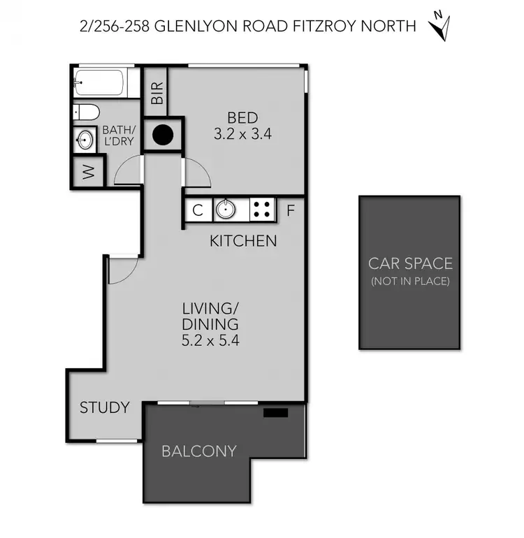 Floorplan of Homely unit listing, 2/256-258 Glenlyon Road, Fitzroy North VIC 3068