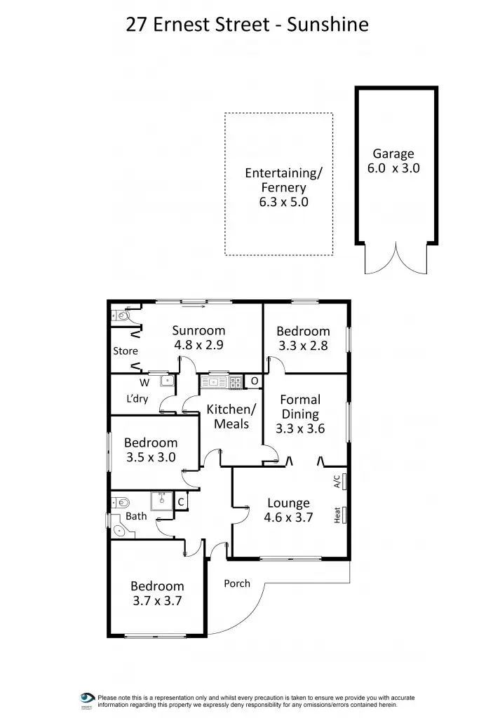 Floorplan of Homely house listing, 27 Ernest Street, Sunshine VIC 3020