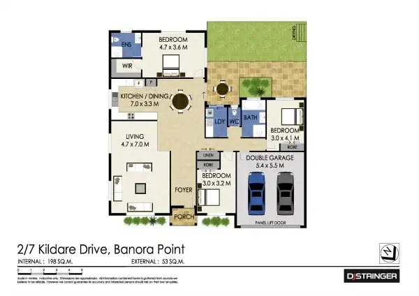 Floorplan of Homely semi-detached listing, 2/7 Kildare Drive, Banora Point NSW 2486