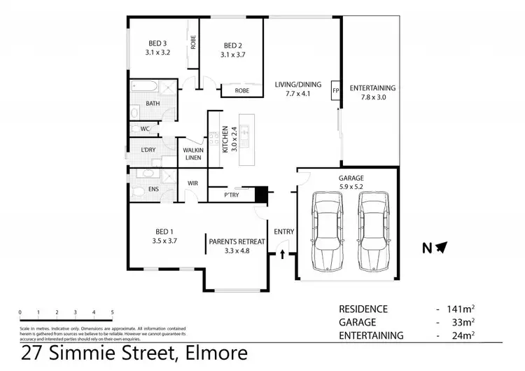 Floorplan of Homely house listing, 27 Simmie Street, Elmore VIC 3558