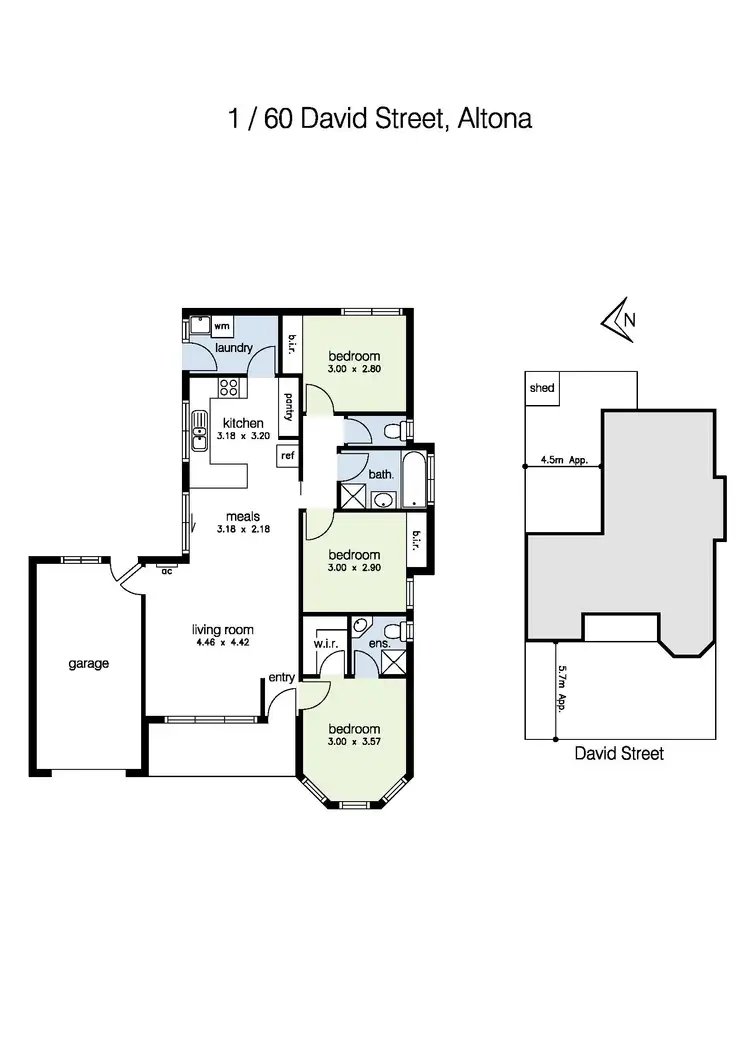 Floorplan of Homely unit listing, 1/60 David Street, Altona VIC 3018