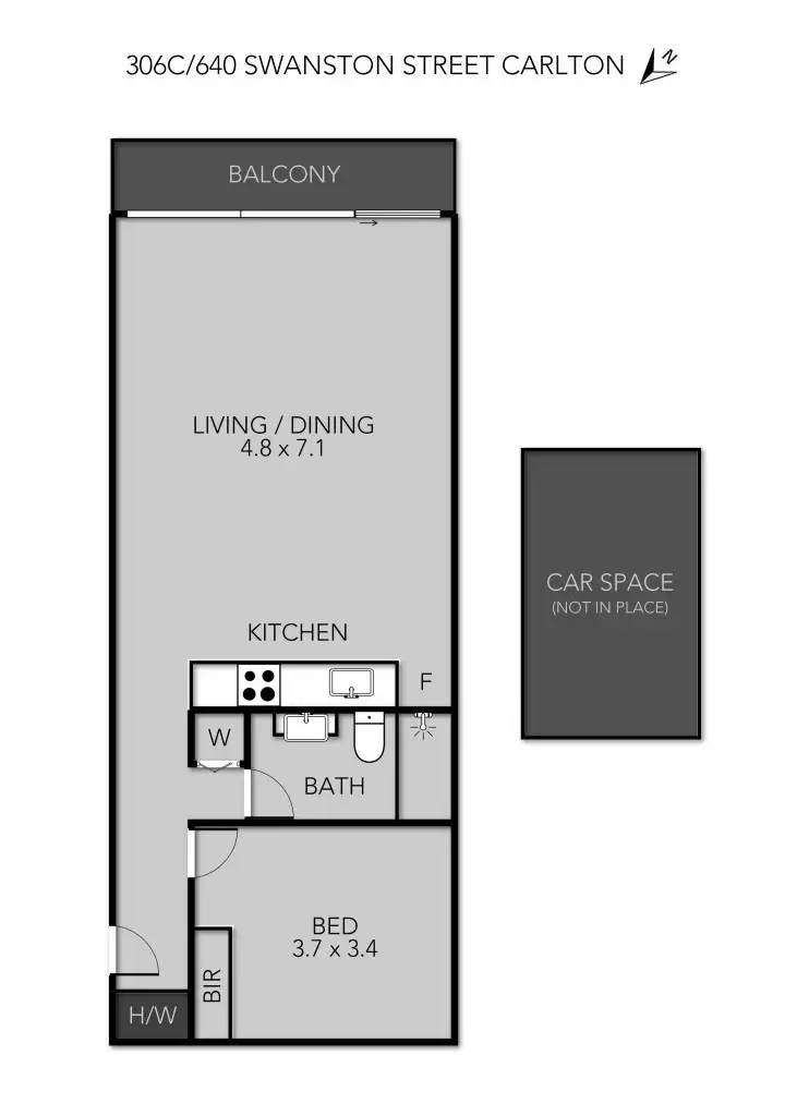 Floorplan of Homely unit listing, 306C/640 Swanston Street, Carlton VIC 3053