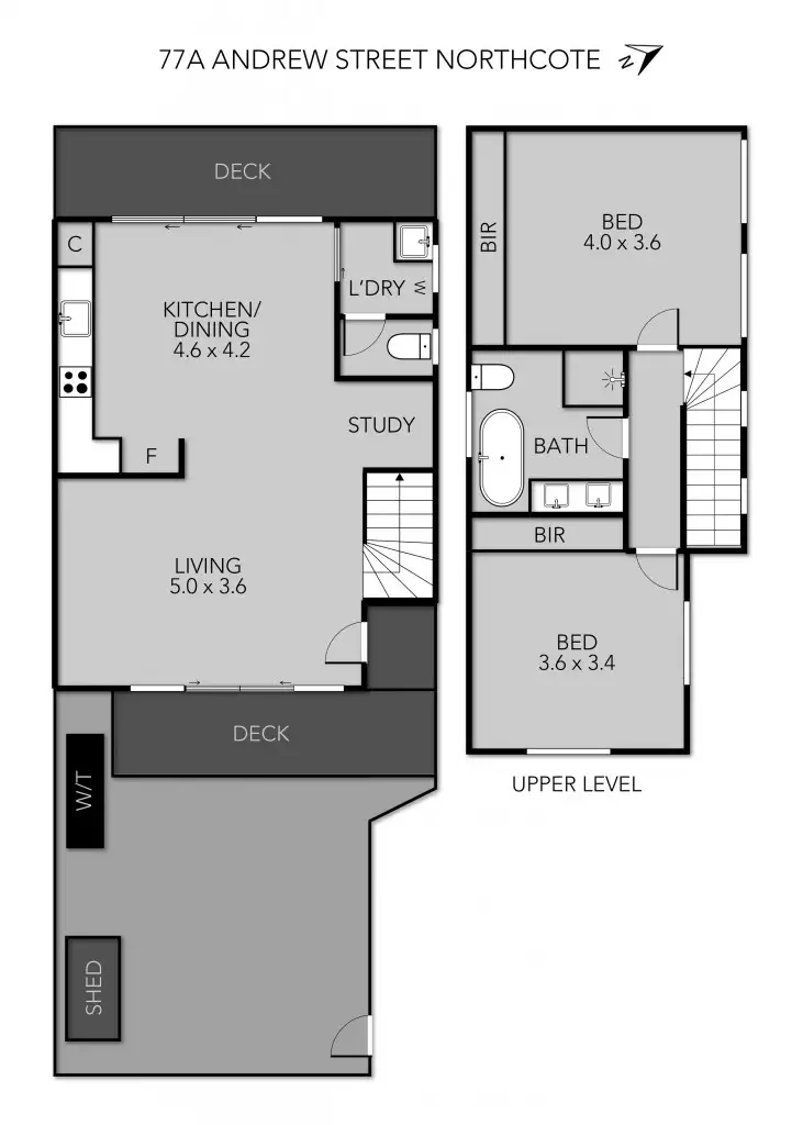 Floorplan of Homely house listing, 77a Andrew Street, Northcote VIC 3070