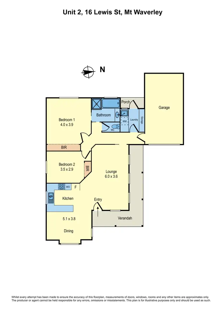 Floorplan of Homely unit listing, 2/16 Lewis Street, Mount Waverley VIC 3149