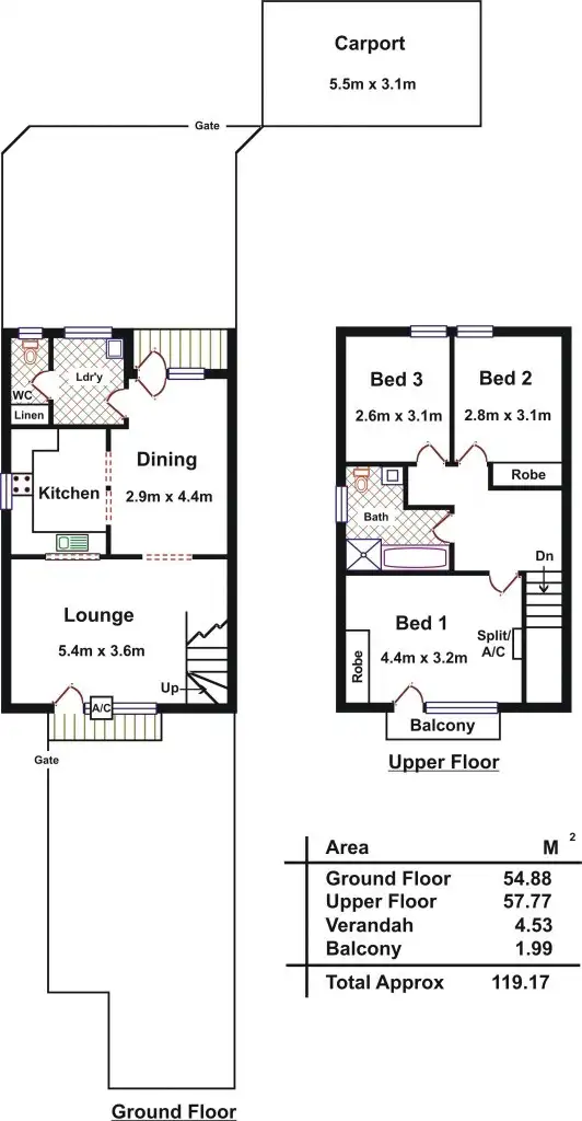 Floorplan of Homely townhouse listing, 2/14 Second Avenue, Ascot Park SA 5043