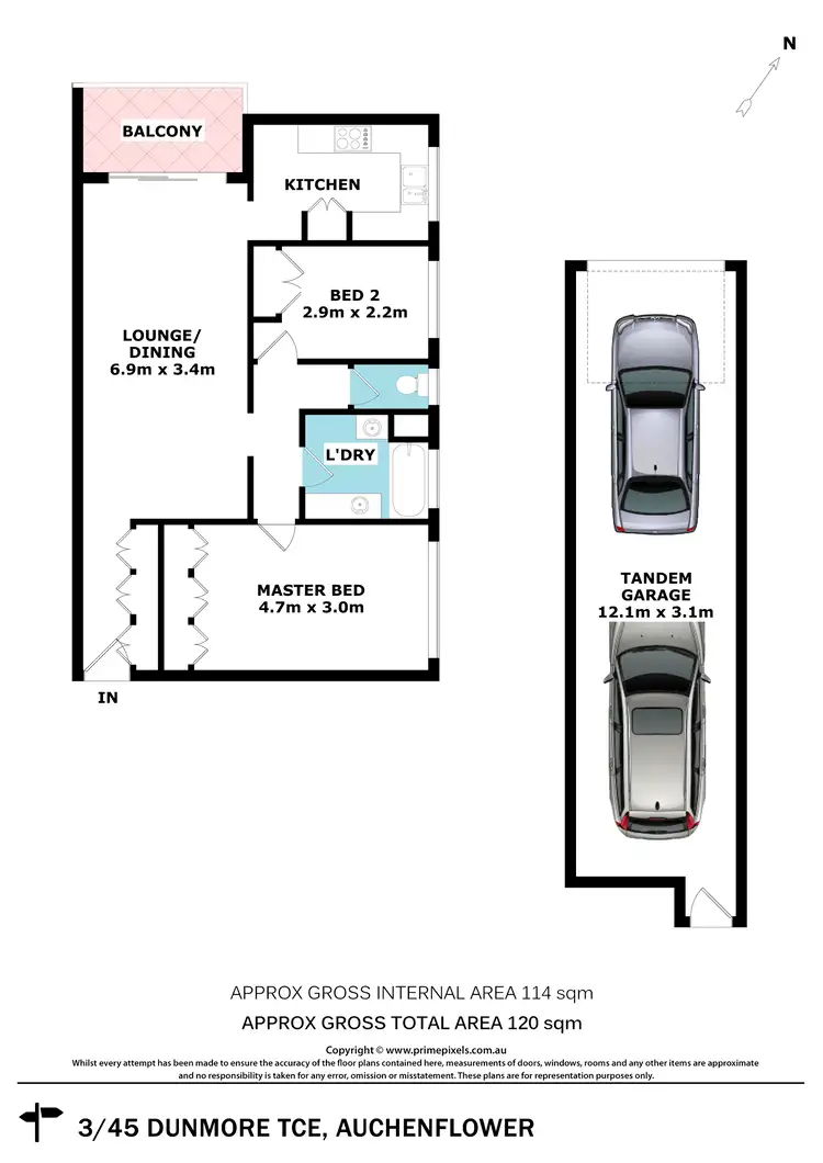Floorplan of Homely apartment listing, 3/45 Dunmore Terrace, Auchenflower QLD 4066