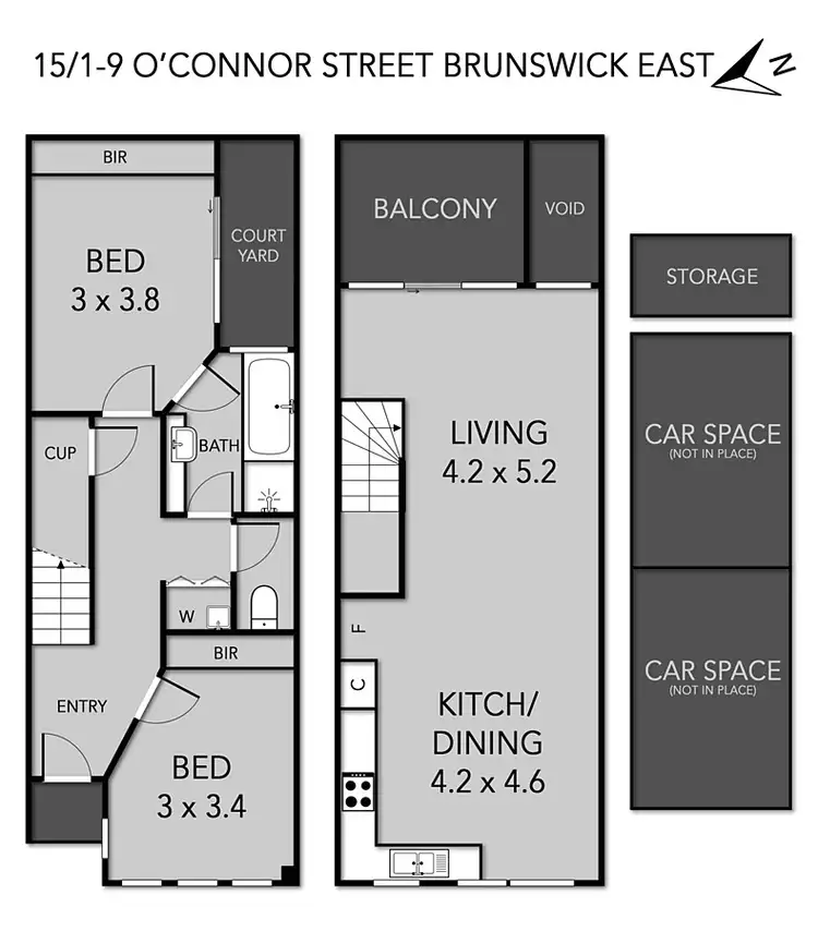 Floorplan of Homely townhouse listing, 15/1-9 O'connor St, Brunswick East VIC 3057