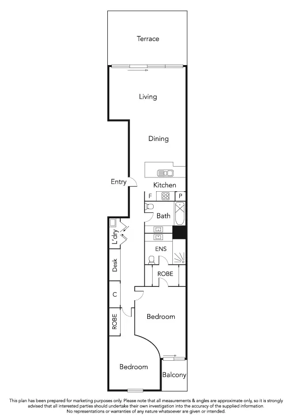 Floorplan of Homely apartment listing, 403A/86 Bay Street, Port Melbourne VIC 3207