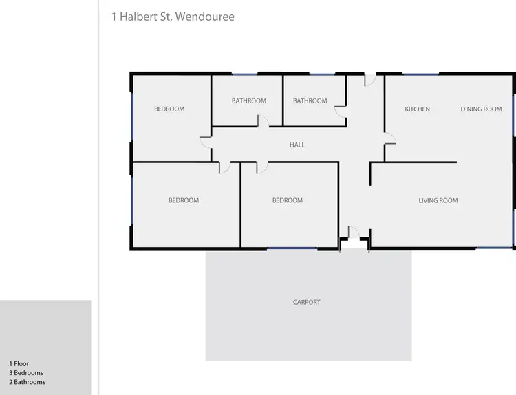 Floorplan of Homely house listing, 1 Halbert Street, Wendouree VIC 3355