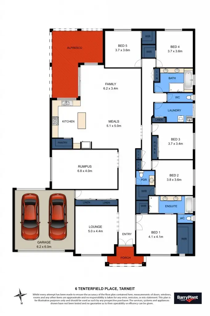 Floorplan of Homely house listing, 6 Tenterfield Place, Tarneit VIC 3029
