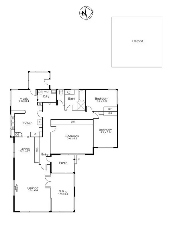 Floorplan of Homely house listing, 19 Grove Street, Lake Wendouree VIC 3350