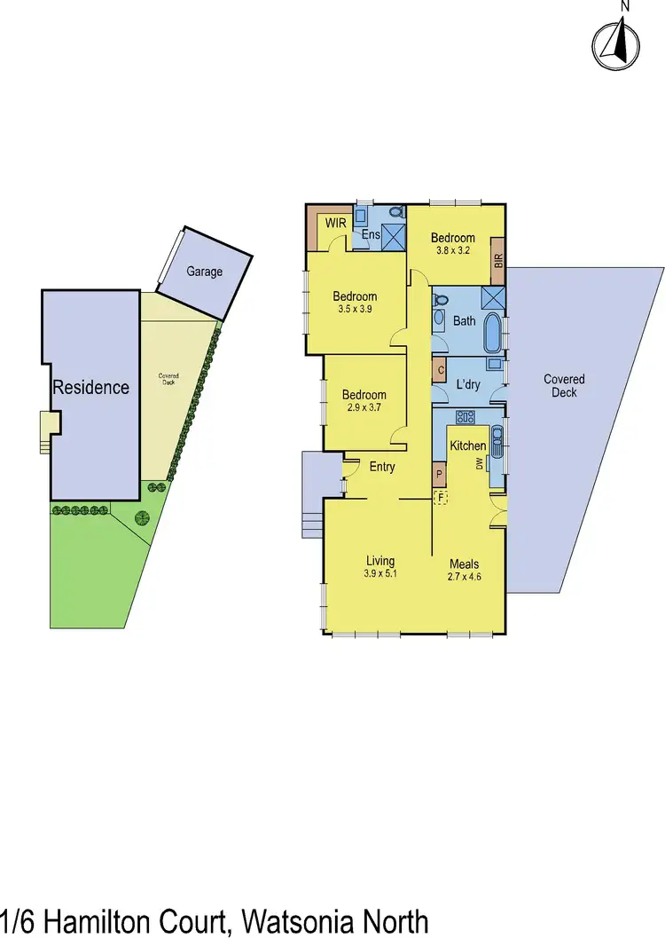 Floorplan of Homely house listing, 1/6 Hamilton Court, Watsonia North VIC 3087