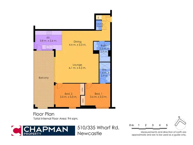 Floorplan of Homely unit listing, 510/335 Wharf Road, Newcastle NSW 2300