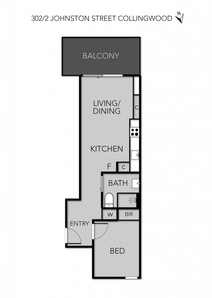 Floorplan of Homely apartment listing, 302/2 Johnston Street, Collingwood VIC 3066