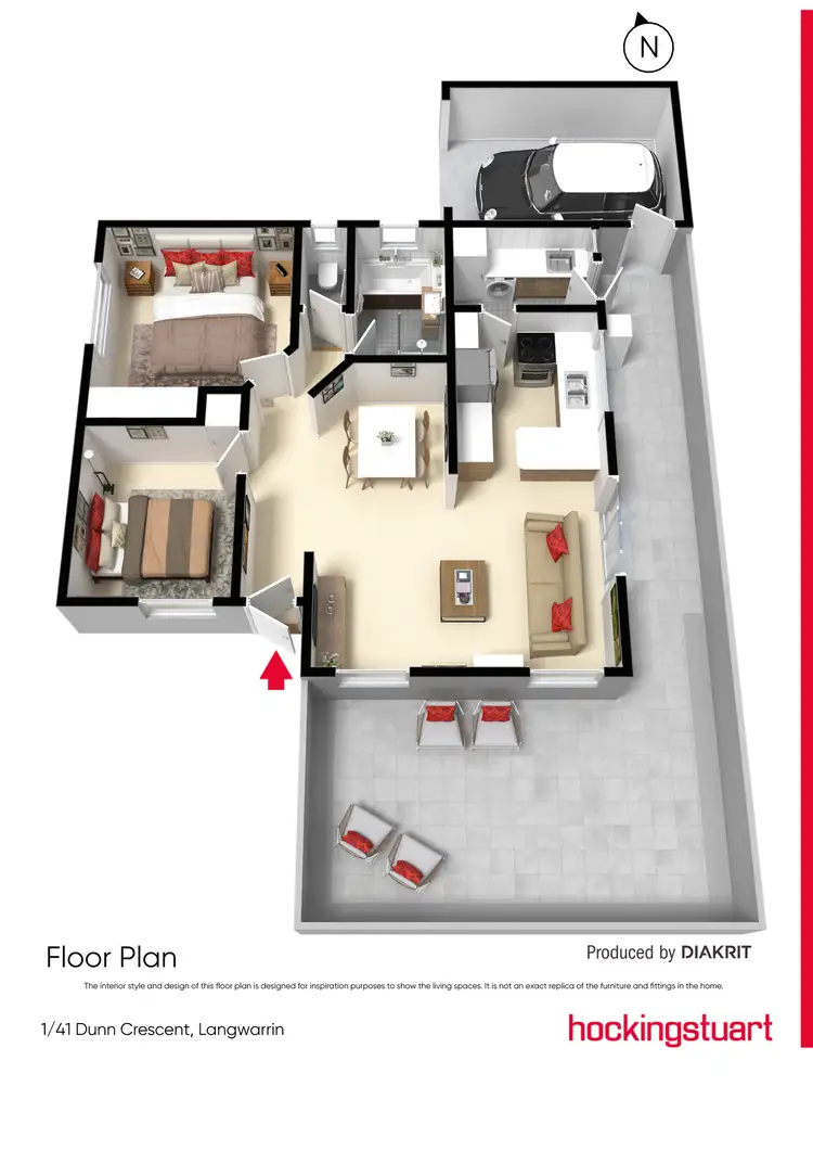 Floorplan of Homely unit listing, 1/41 Dunn Crescent, Langwarrin VIC 3910