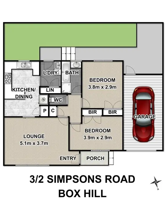 Floorplan of Homely unit listing, 3/2 Simpsons Road, Box Hill VIC 3128