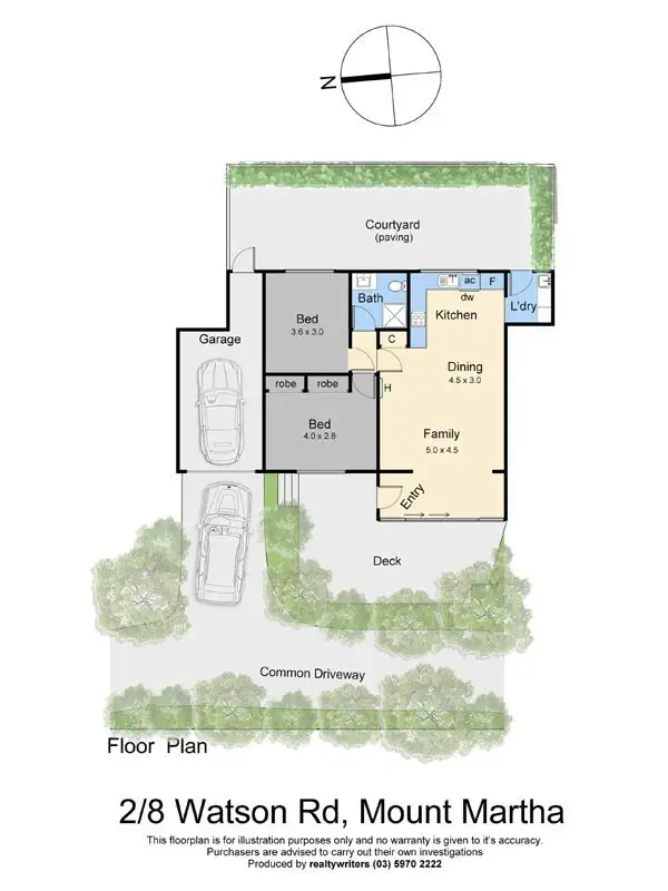 Floorplan of Homely unit listing, 2/8 Watson Road, Mount Martha VIC 3934