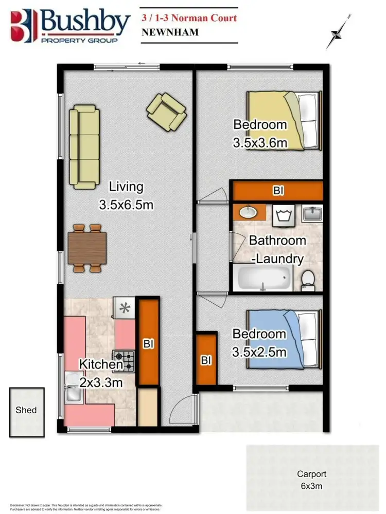 Floorplan of Homely unit listing, 3/1-3 Norman Court, Newnham TAS 7248