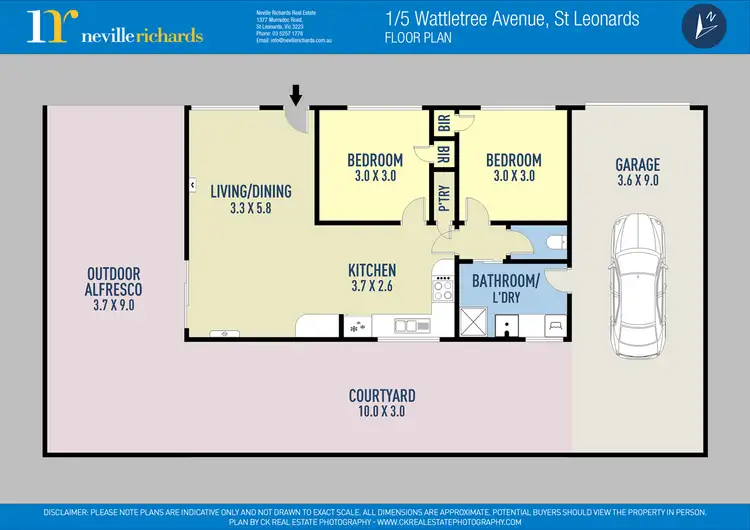 Floorplan of Homely unit listing, 1/5 Wattletree Avenue, St Leonards VIC 3223