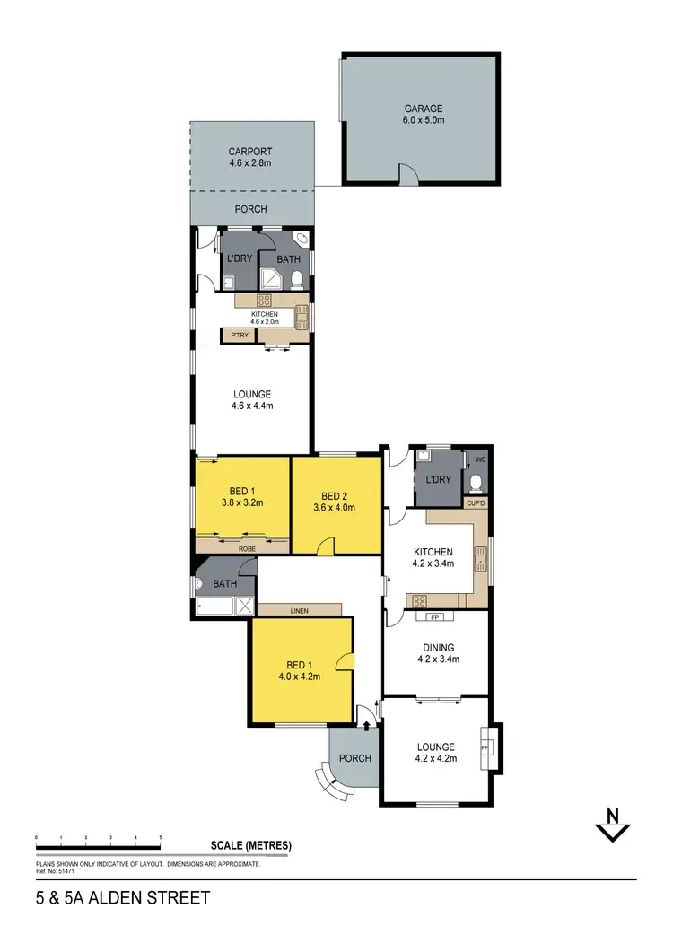 Floorplan of Homely house listing, 5 & 5A Alder Street, Kangaroo Flat VIC 3555