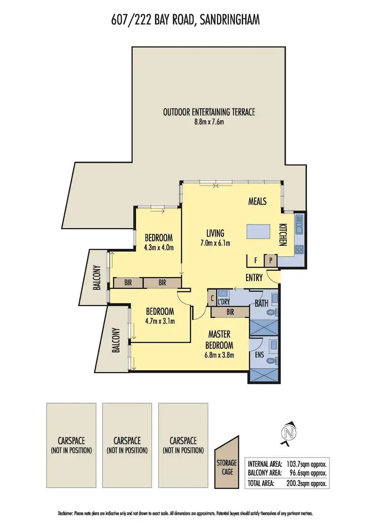 Floorplan of Homely apartment listing, 607/222 Bay Road, Sandringham VIC 3191