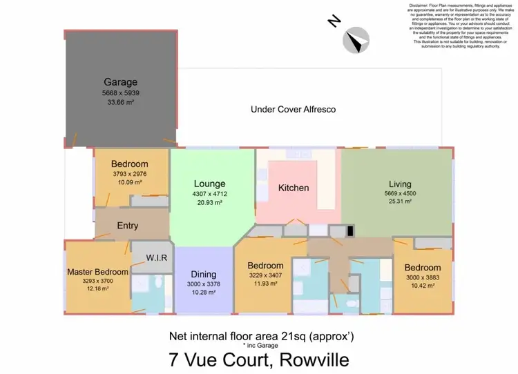 Floorplan of Homely house listing, 7 Vue Court, Rowville VIC 3178