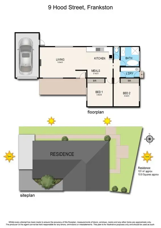 Floorplan of Homely unit listing, 9 Hood Street, Frankston VIC 3199