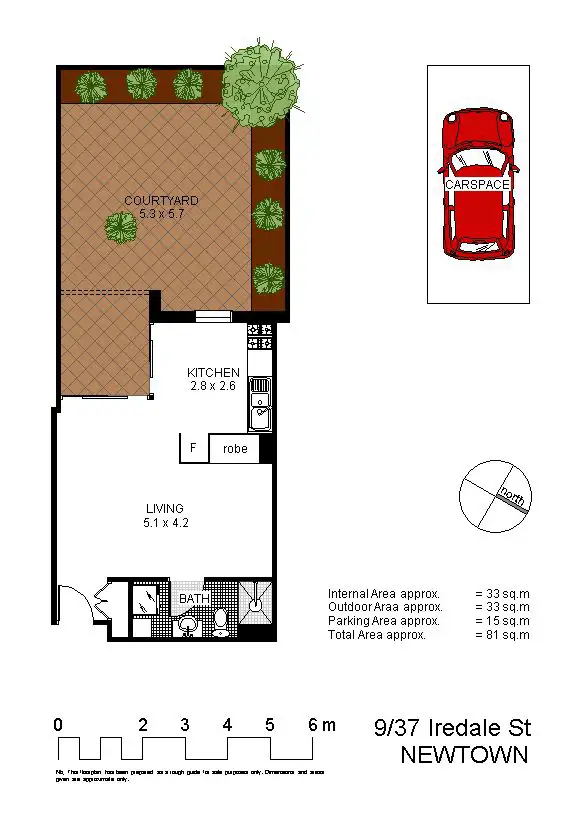 Floorplan of Homely studio listing, 9/37 Iredale Street, Newtown NSW 2042