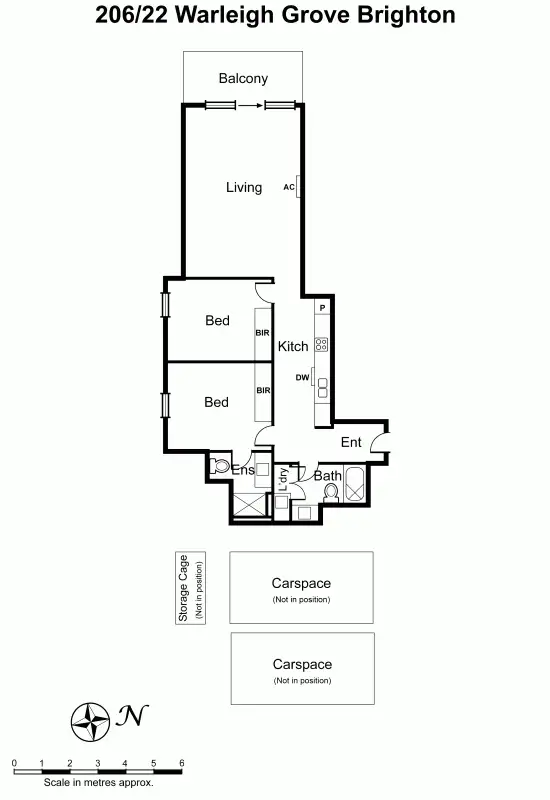 Floorplan of Homely apartment listing, 206/22-24 Warleigh Grove, Brighton VIC 3186